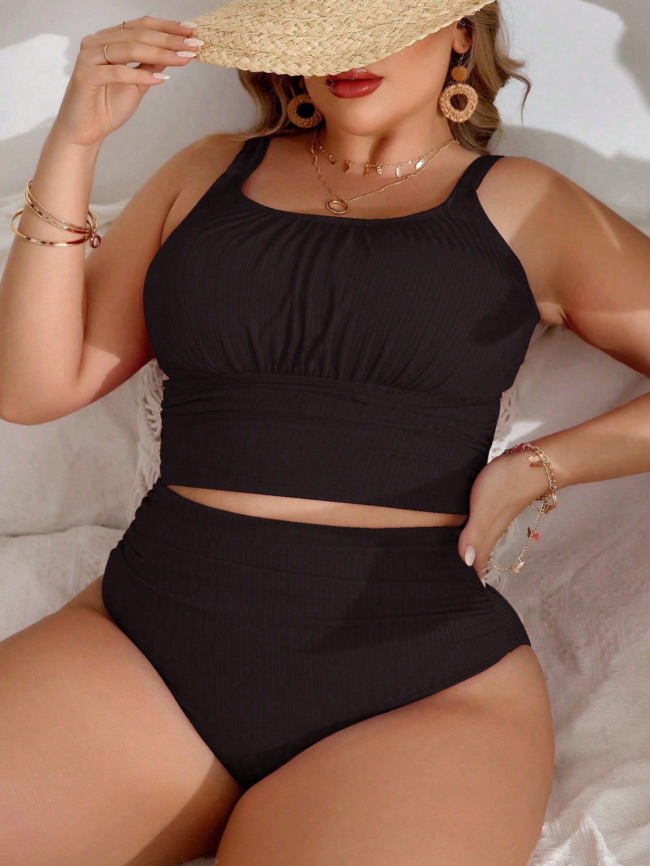 Tankini Feminino Plissado
