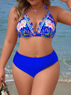 Biquíni Feminino com Estampa Floral e Cintura Alta