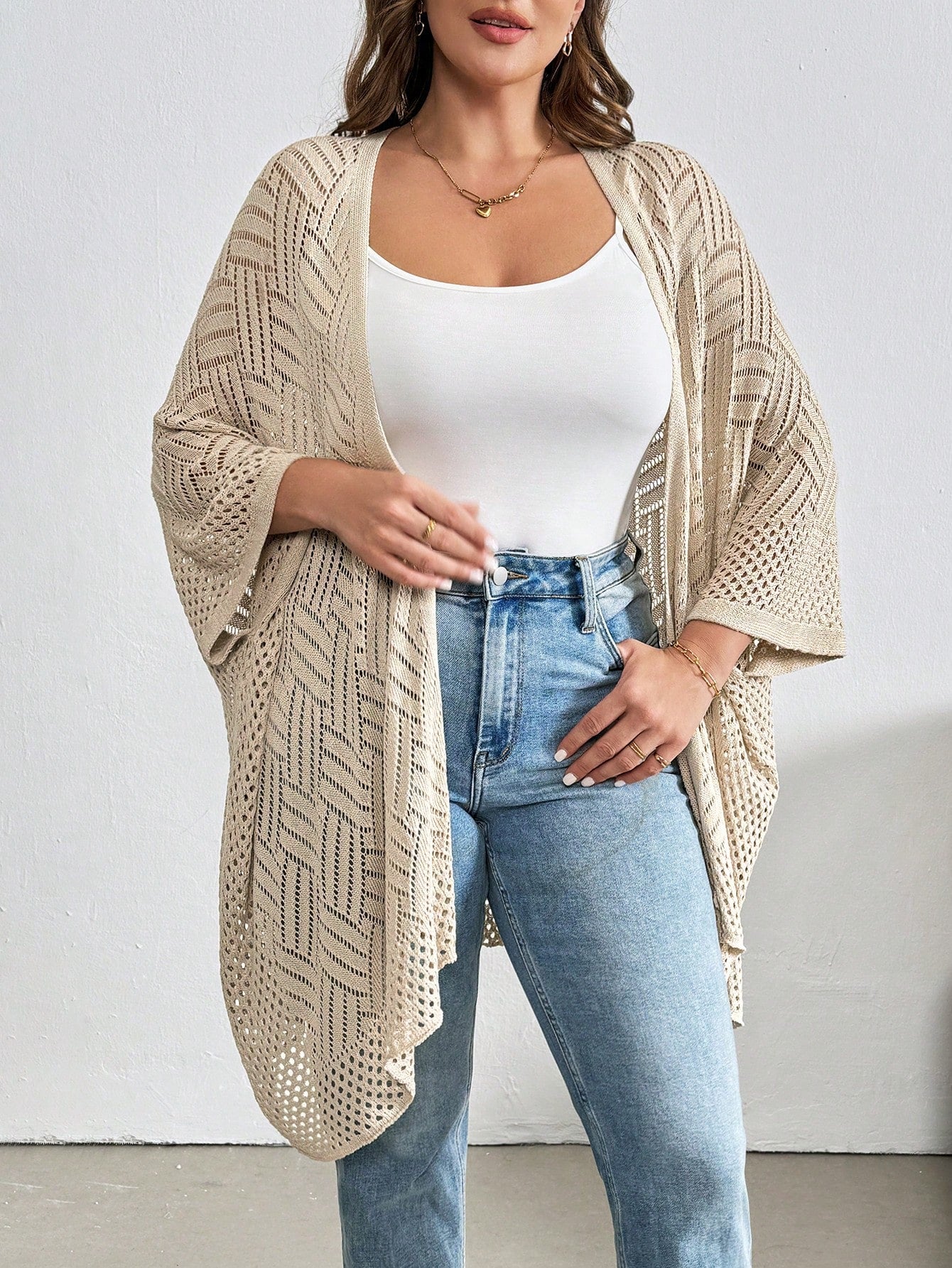 Cardigan Feminina de Praia com Efeito Vazado - Nicole