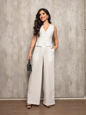 Conjunto Feminino Alfaiataria Calça e Colete