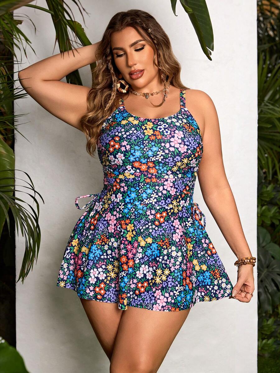 Tankini Feminino Decote em U, Laço