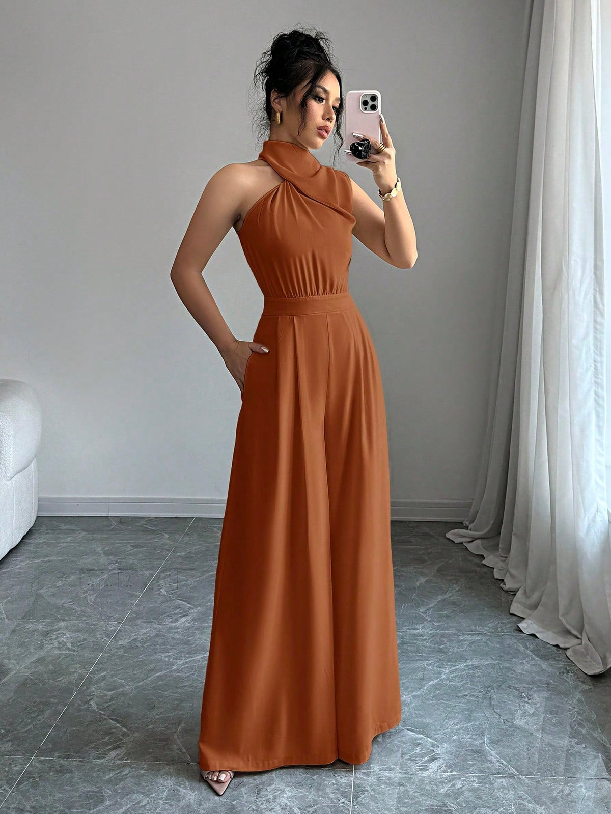 Macacão Feminino Pantalona Elegante Assimétrico