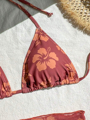 Conjunto Praia Hibiscus 3 Peças