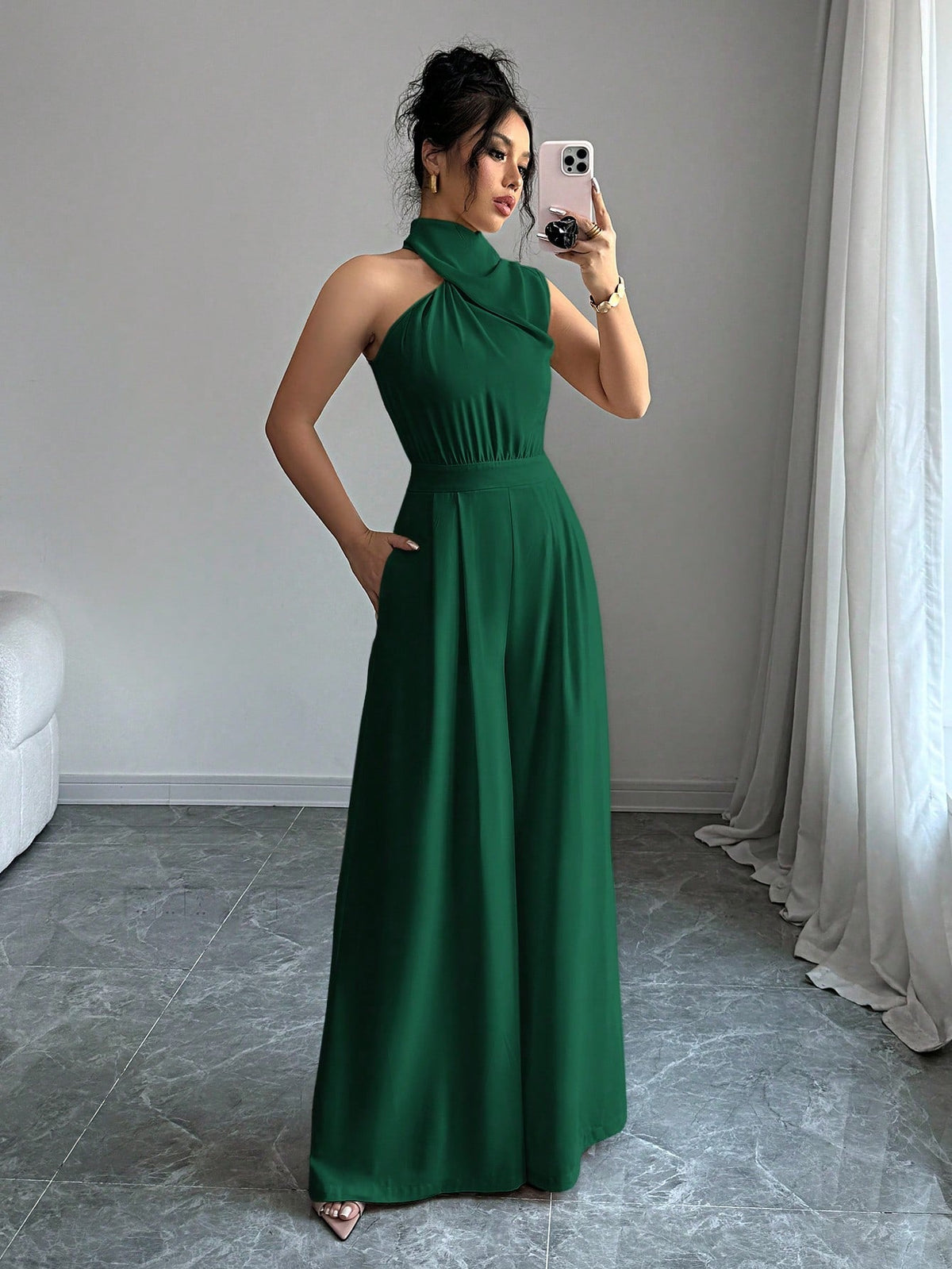 Macacão Feminino Pantalona Elegante Assimétrico