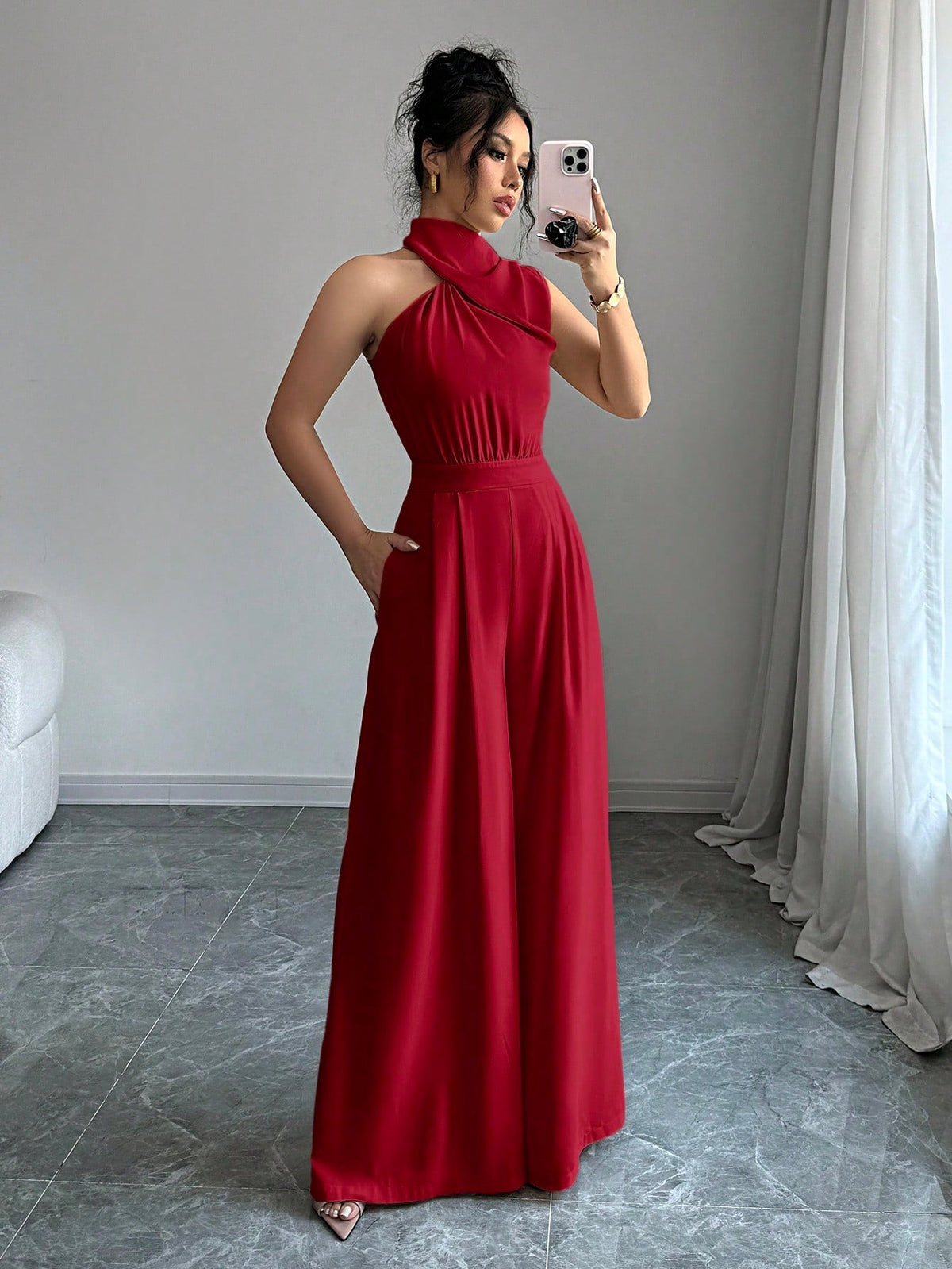 Macacão Feminino Pantalona Elegante Assimétrico