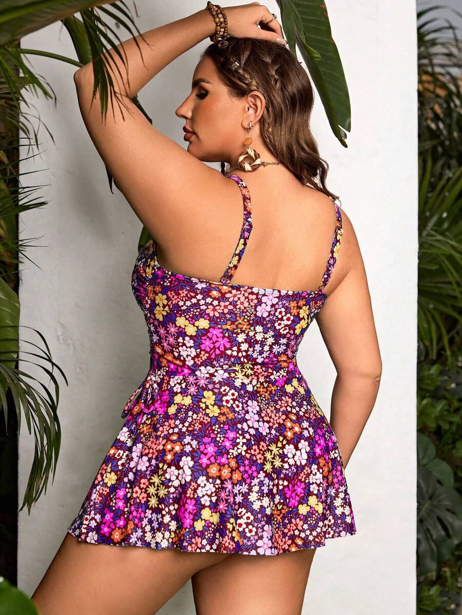 Tankini Feminino Decote em U, Laço