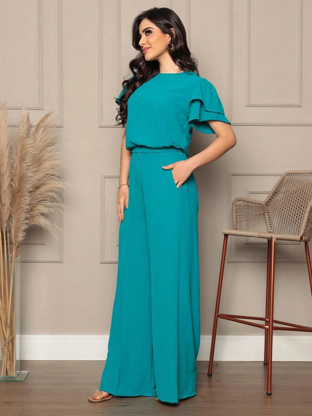 Conjunto Feminino Blusa e Calça Pantalona