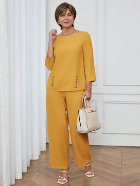 Conjunto Feminino Senhora Blusa e Calça Confortável