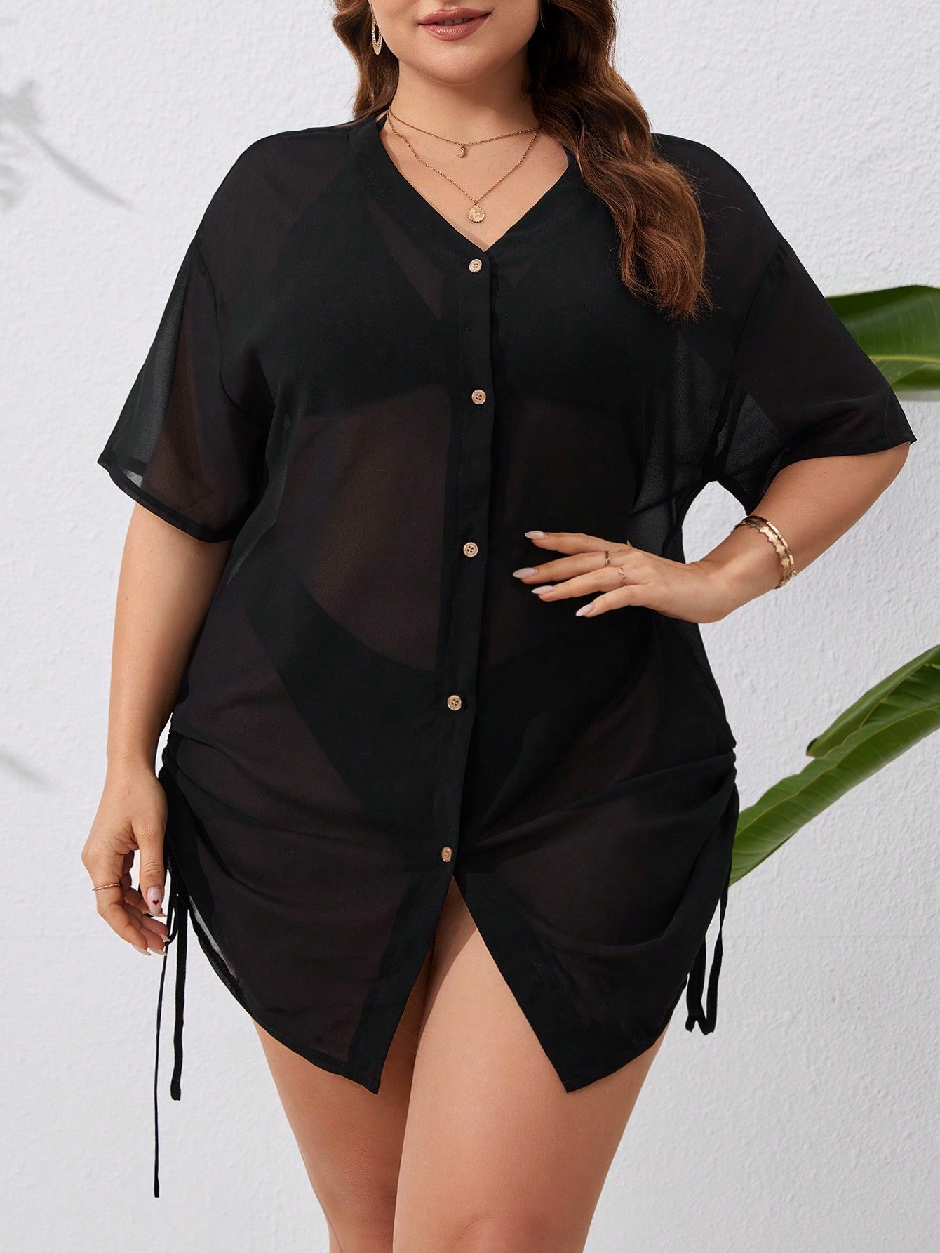 Saída Feminina de praia com nó lateral Fernanda